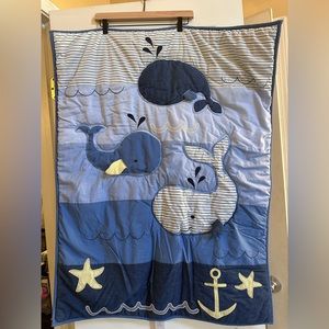 Nautica kids blue whale nursery crib comforter